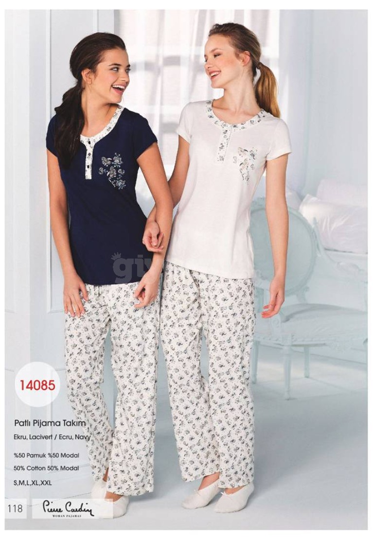 Pierre Cardin Bayan Yazlık Patlı Pijama Takımı 14085