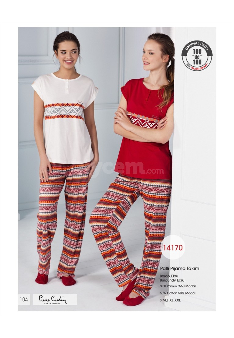 Pierre Cardin Bayan Yazlık Patlı Pijama Takımı 14170