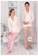 Pierre Cardin Bayan Uzun Kollu Boyda Patlı Pijama Takım 14046
