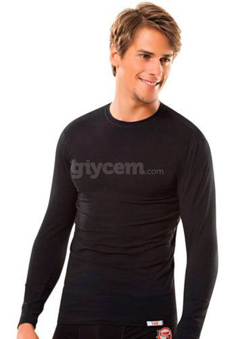 Jiber Sıfır Yaka Uzun Kollu Erkek T-shirt 131