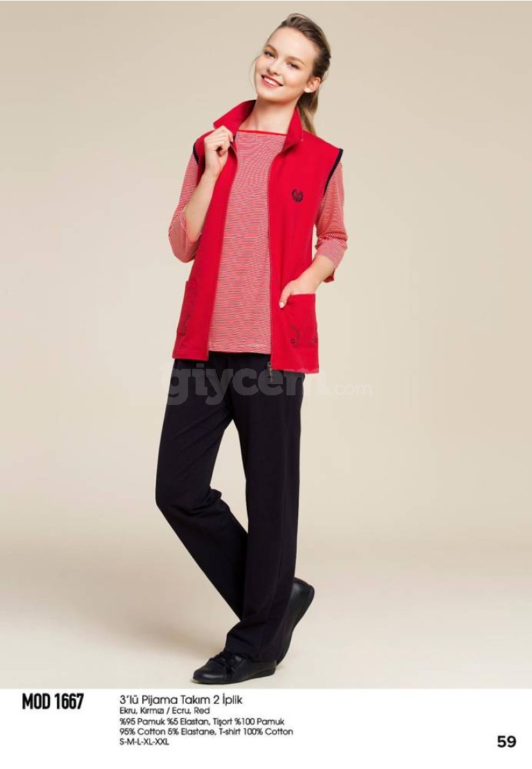 Mod Collection Bayan 3'lü Pijama Takım 1667