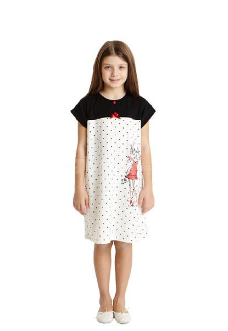 Dagi Chic Girl Baskılı KK O Yaka Gecelik 1097
