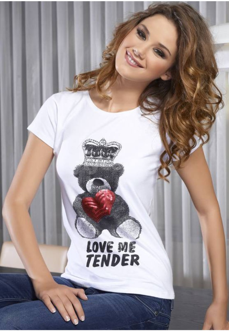 X-Lady Likralı Koton T-Shirt 7094