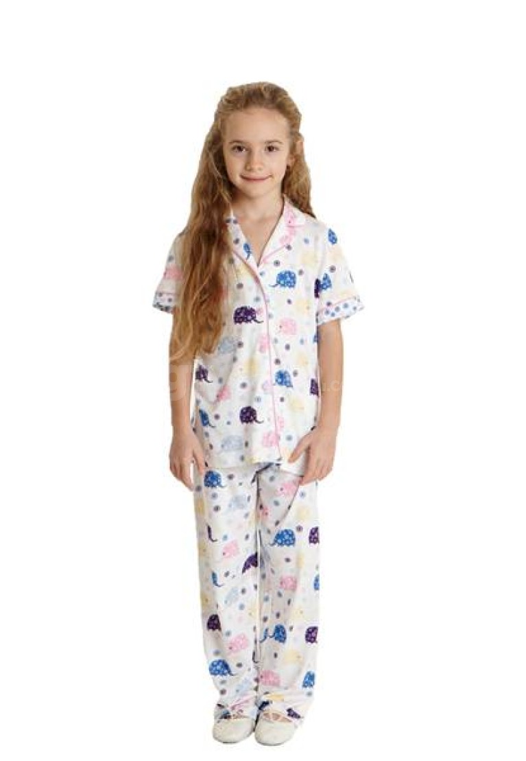 Dagi Modal Fil Baskılı KK Gömlek Pijama Takım 1101