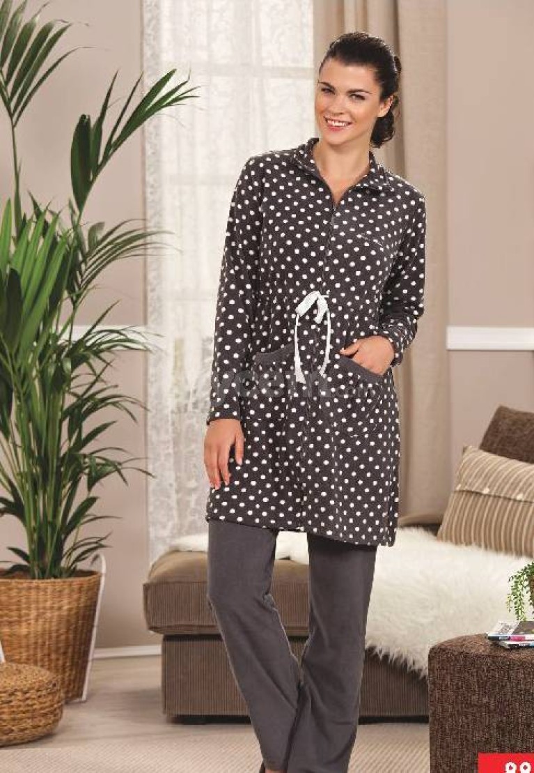 Pierre Cardin Polar Uzun Fermuarlı Pijama Takım 8887