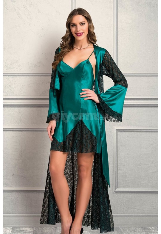 For Dreams Felicia Uzun Dantel Gecelik Takımı 4980