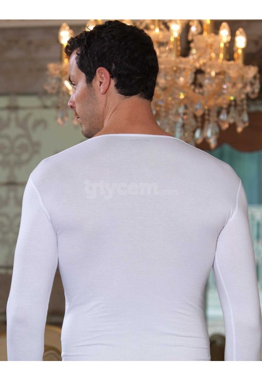 Şahinler Uzun Kollu Likralı Süprem Atlet Beyaz ME070-BY