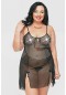 Mite Love Büyük Beden Gecelik Siyah Transparan ML-2234
