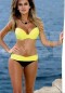 Angelsin Sarı Siyah Şık Bikini Tek Alt MS4410