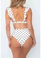 Angelsin Siyah Puantiyeli Bikini Takım Beyaz MS4222-Beyaz