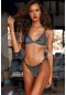 Angelsin Simli Bikini Alt Üst Takım Siyah MS4144-Siyah