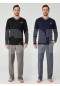 Mod Collection V Yakalı Pamuklu Erkek Pijama Takım  3330