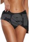 Angelsin Etekli Bütün Bikini Alt Siyah MS4119-Siyah