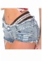 Merry See Bel Lastik Detaylı Denim Kot Şort Mavi MS2455-Mavi