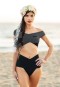 Angelsin Siyah Özel Tasarım Bikini Üst MS46223-2