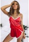 Merry See Dantel İşlemeli Saten Tulum Gecelik Pijama Kırmızı MS2341-Kırmızı