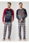 Mod Collection Ekose Pamuklu Erkek Pijama Takım  3328