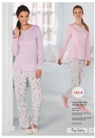 Pierre Cardin Bayan Yazlık Uzun Kollu Patlı Pijama Takımı 14018