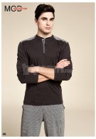 Mod Collection Erkek Yazlık Uzun Kollu Patlı Pijama Takım 1639