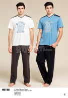 Mod Collection Erkek Yazlık V Yaka Pijama Takım 1601