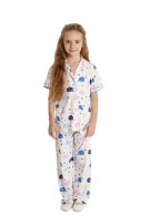 Dagi Modal Fil Baskılı KK Gömlek Pijama Takım 1101