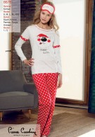 Pierre Cardin Kırmızı Puantiyeli Pijama Takımı 8676